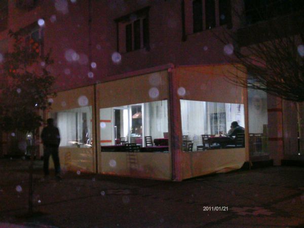 Torbalı kıraathane sabit kapama Fermuarlı seffaf