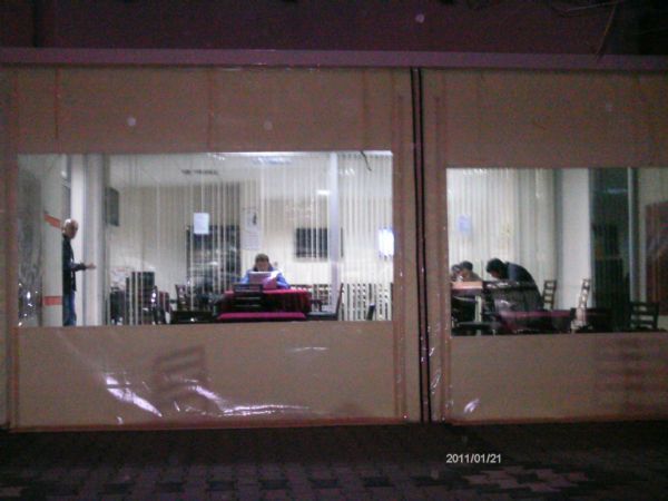 Torbalı kıraathane sabit kapama Fermuarlı seffaf